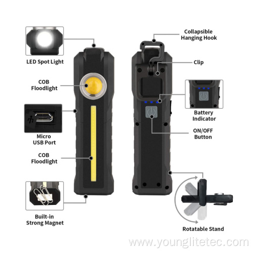 Pocket Inspection Working Light with Rotation Hanger Hook